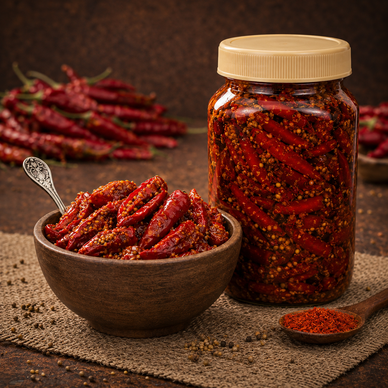 stuffed red chilli pickle